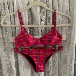 Solid and Striped Madras Tartan Bikini